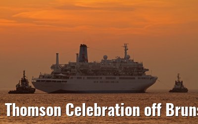 Thomson Celebration off Brunsbuettel, river Elbe, 13. December 2013