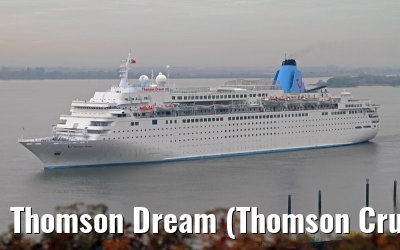 Thomson Dream (Thomson Cruises) approaching port of Hamburg - November 14, 2012