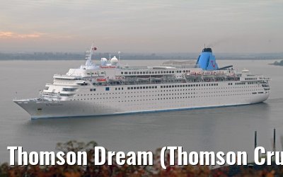 Thomson Dream (Thomson Cruises) approaching port of Hamburg - November 14, 2012