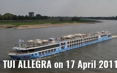 TUI ALLEGRA on 17 April 2011 on her maiden voyage from Frankfurt to Holland.