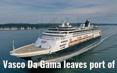 Vasco Da Gama leaves port of Kiel 13.07.2021