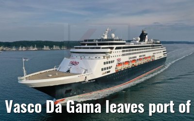 Vasco Da Gama leaves port of Kiel 13.07.2021