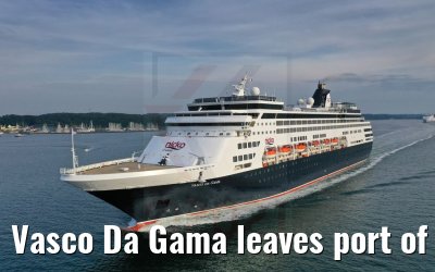 Vasco Da Gama leaves port of Kiel 13.07.2021