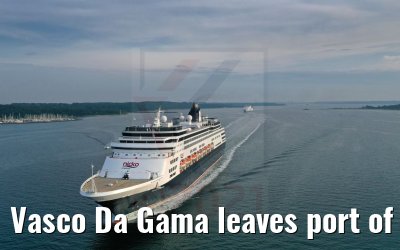Vasco Da Gama leaves port of Kiel 13.07.2021