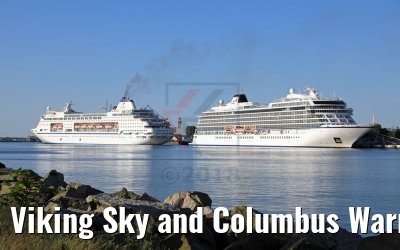 Viking Sky and Columbus Warnemuende 20.05.2018