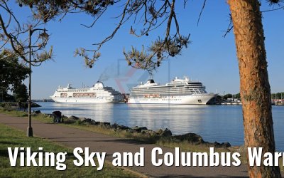 Viking Sky and Columbus Warnemuende 20.05.2018
