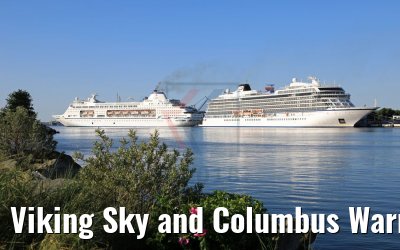 Viking Sky and Columbus Warnemuende 20.05.2018