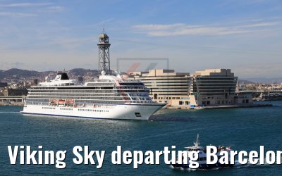 Viking Sky departing Barcelona 15.04.2018
