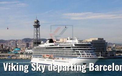 Viking Sky departing Barcelona 15.04.2018
