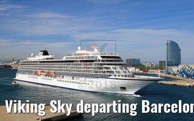 Viking Sky departing Barcelona 15.04.2018