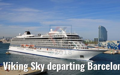 Viking Sky departing Barcelona 15.04.2018