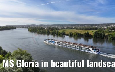MS Gloria in beautiful landscape near Vernon, Seine river 19.09.2023