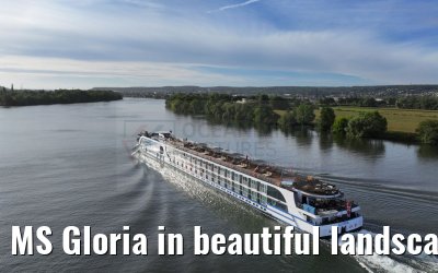MS Gloria in beautiful landscape near Vernon, Seine river 19.09.2023