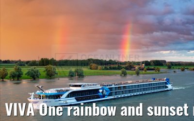 VIVA One rainbow and sunset near Rees 16.07.2024