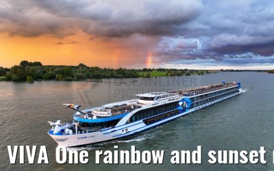 VIVA One rainbow and sunset near Rees 16.07.2024