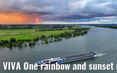 VIVA One rainbow and sunset near Rees 16.07.2024