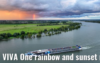 VIVA One rainbow and sunset near Rees 16.07.2024