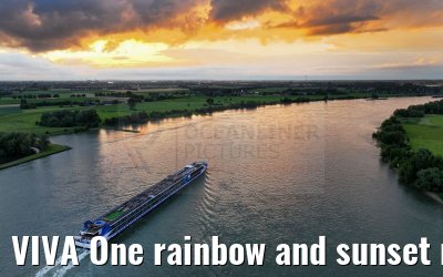 VIVA One rainbow and sunset near Rees 16.07.2024