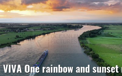 VIVA One rainbow and sunset near Rees 16.07.2024