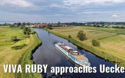 VIVA RUBY approaches Ueckermünde 14.07.2025