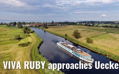 VIVA RUBY approaches Ueckermünde 14.07.2025