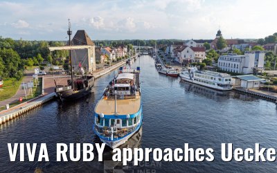VIVA RUBY approaches Ueckermünde 14.07.2025