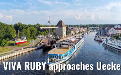 VIVA RUBY approaches Ueckermünde 14.07.2025