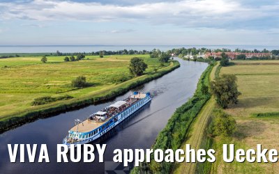 VIVA RUBY approaches Ueckermünde 14.07.2025