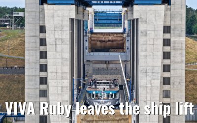 VIVA Ruby leaves the ship lift Niederfinow 06.07.2025