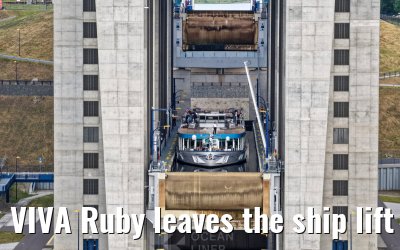 VIVA Ruby leaves the ship lift Niederfinow 06.07.2025