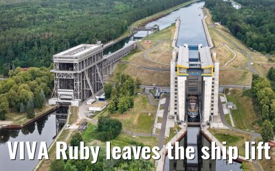 VIVA Ruby leaves the ship lift Niederfinow 06.07.2025