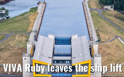 VIVA Ruby leaves the ship lift Niederfinow 06.07.2025