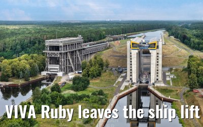 VIVA Ruby leaves the ship lift Niederfinow 06.07.2025