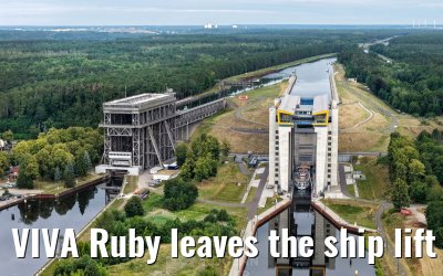 VIVA Ruby leaves the ship lift Niederfinow 06.07.2025