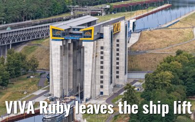 VIVA Ruby leaves the ship lift Niederfinow 06.07.2025