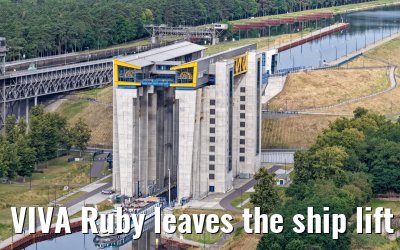 VIVA Ruby leaves the ship lift Niederfinow 06.07.2025