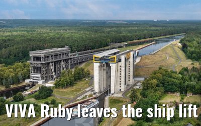 VIVA Ruby leaves the ship lift Niederfinow 06.07.2025