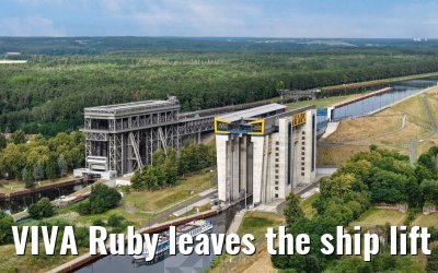 VIVA Ruby leaves the ship lift Niederfinow 06.07.2025