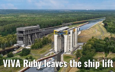 VIVA Ruby leaves the ship lift Niederfinow 06.07.2025