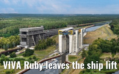 VIVA Ruby leaves the ship lift Niederfinow 06.07.2025