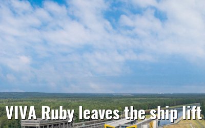 VIVA Ruby leaves the ship lift Niederfinow 06.07.2025