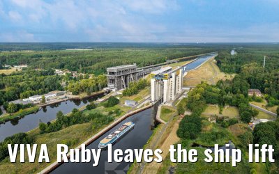VIVA Ruby leaves the ship lift Niederfinow 06.07.2025