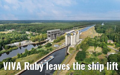 VIVA Ruby leaves the ship lift Niederfinow 06.07.2025