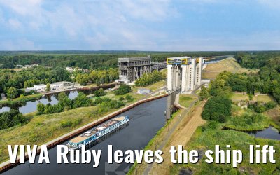 VIVA Ruby leaves the ship lift Niederfinow 06.07.2025