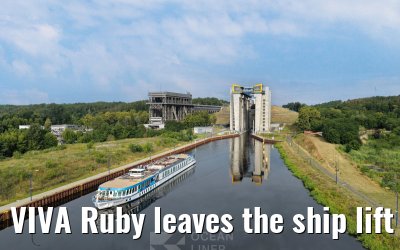 VIVA Ruby leaves the ship lift Niederfinow 06.07.2025