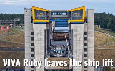 VIVA Ruby leaves the ship lift Niederfinow 06.07.2025