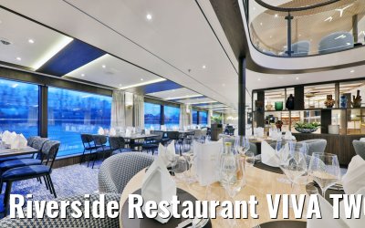 Riverside Restaurant VIVA TWO at dusk