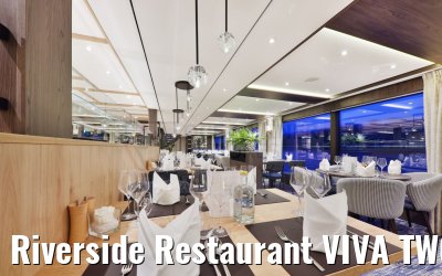 Riverside Restaurant VIVA TWO at dusk