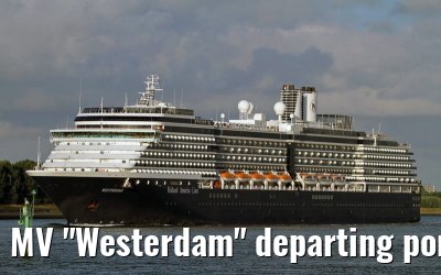 MV "Westerdam" departing port of Rotterdam, 26. July 2010