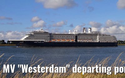 MV "Westerdam" departing port of Rotterdam, 26. July 2010
